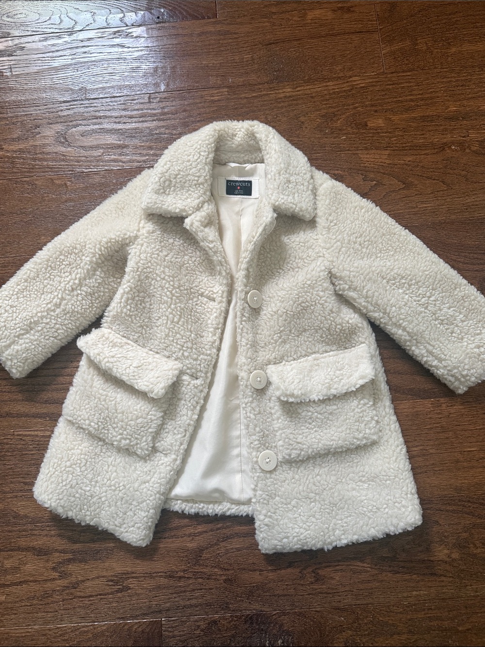 Crewcuts Cream Sherpa Toddler Pea Coat